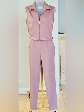 AUTHENTIC Prada Dusty Pink Sleeveless Zip-Front Jumpsuit